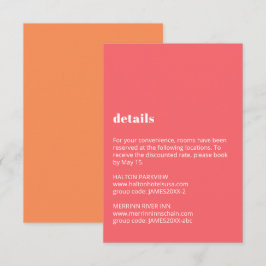 Cartão De Informações Detalhes Coloridos Do Casamento Da Tipografia