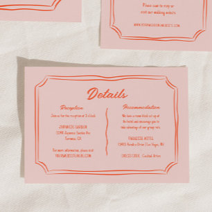 Cartão De Informações Detalhes Coloridos Do Casamento De Divertimento De