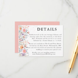 Cartão De Informações Detalhes Coloridos Do Casamento De Primavera Wildf