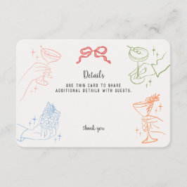 Cartão De Informações Detalhes Coloridos do Coquetel Retroativo Inserir