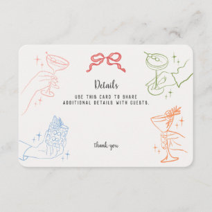 Cartão De Informações Detalhes Coloridos do Coquetel Retroativo Inserir