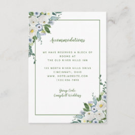 Cartão De Informações Detalhes da Alojamento Elegante Aquarela Verde