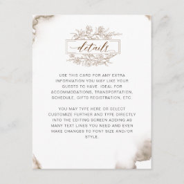 Cartão De Informações Detalhes da Aquarela de Tons Terrestres