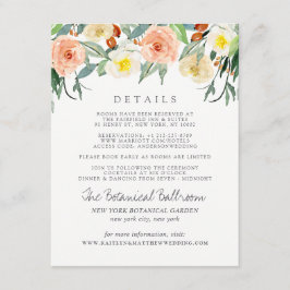 Cartão De Informações Detalhes da Coleção de Casamentos do Primavera Blo