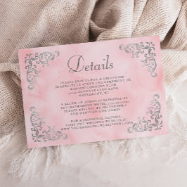 Cartão De Informações Detalhes da Coloração d'Água Rosa Espelhada do Vin