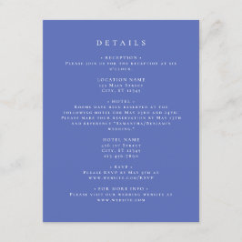 Cartão De Informações Detalhes da Coordenada Periwinkle Elegante