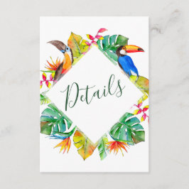 Cartão De Informações Detalhes da Coroa do Paraíso Tropical Enclosure de