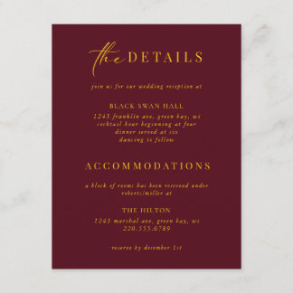 Cartão De Informações Detalhes da Decisão de Arte Dourada Formatada Pret