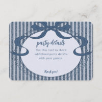 Detalhes da Festa de Bebê Denim Coquette Bow Azul