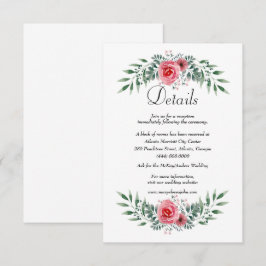 Cartão De Informações Detalhes da Folhagem Rosa Rosa Rosa-Rosa-Cor-de-Ág