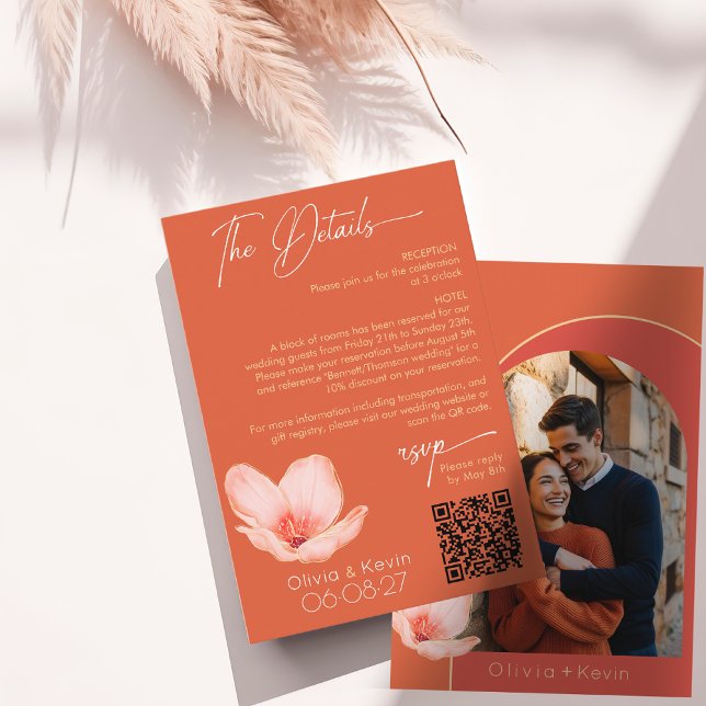 Cartão De Informações Detalhes da foto arquivada em arco laranja brilhan (Criador carregado)