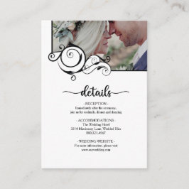 Cartão De Informações Detalhes da Foto de Caligrafia Elegante Casamento 