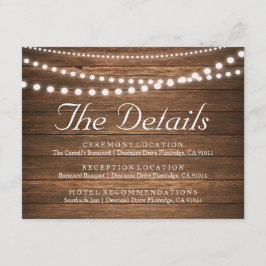 Cartão De Informações Detalhes da Luminária Rústica de Cordão 4,25\" x 5