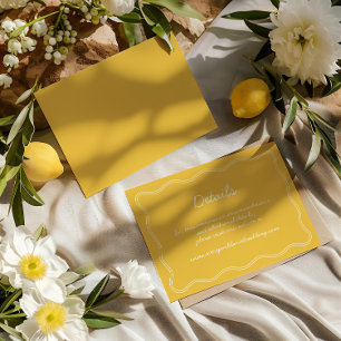 Cartão De Informações Detalhes da Manuscrito Amarelo de Vintage do Desen