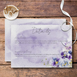 Cartão De Informações Detalhes da Moderna Floral Púrpura e Amarela