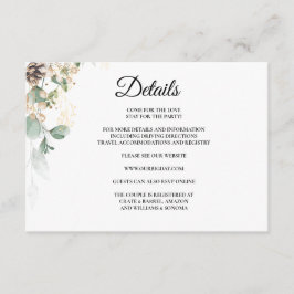 Cartão De Informações Detalhes da placa de gabinete Floral Dourada de in