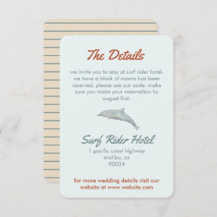 Cartão De Informações detalhes da praia do casamento