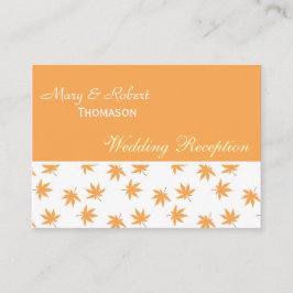 Cartão De Informações Detalhes da recepção de casamento das folhas amare