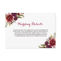 Detalhes da Recepção de Casamento Floral Borgonha