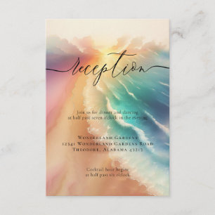 Cartão De Informações Detalhes da Recepção de casamento Rosa Sun Beach O