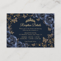 Detalhes da Recepção de Quinceanera Navy Dourado