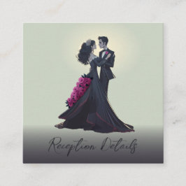 Cartão De Informações Detalhes da Recepção para Amantes do Romantismo Gó