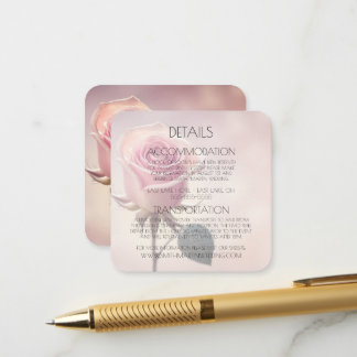 Cartão De Informações Detalhes da Rosa Rosa Única Personalizada