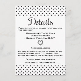 Cartão De Informações Detalhes das Direções em Preto e Branco Pontos Pol