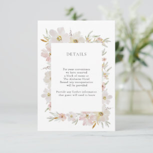 Cartão De Informações Detalhes das Flores de Aquarelas de Creme e Blush