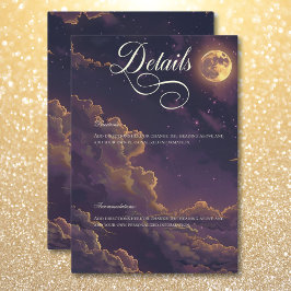 Cartão De Informações Detalhes das Nuvens Luminosas Douradas e Roxas Esc