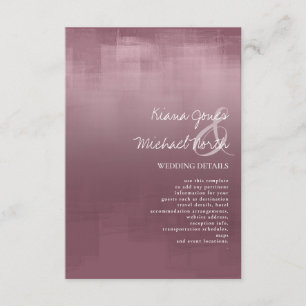 Cartão De Informações Detalhes das Reflexões de Aquarela, Mauve ID774