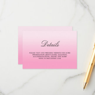Cartão De Informações Detalhes de Algodão Doce Rosa Ombre Minimalista Mo