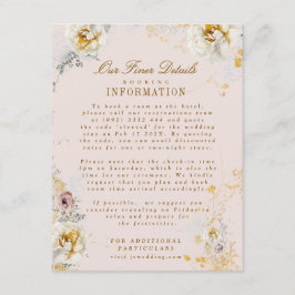 Cartão De Informações detalhes de boho de casamento de wreath botânica