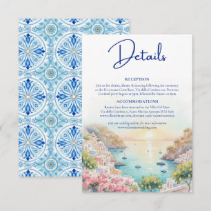 Cartão De Informações Detalhes de Casamento Aquarela Amalfi Coast Amore