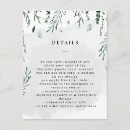Cartão De Informações Detalhes de Casamento Aquarela Folhas Caídas 