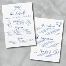 Detalhes de Casamento Azul Desenhados à Mão