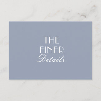 Cartão De Informações Detalhes de Casamento Boho Chic com Poeira Azul e 
