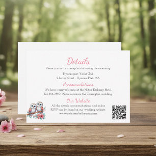 Cartão De Informações Detalhes de Casamento Boho Rústico de Floresta com