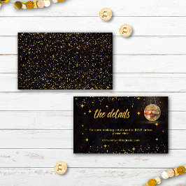 Cartão De Informações Detalhes de Casamento Bola de Discoteca Estrela Br