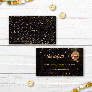 Cartão De Informações Detalhes de Casamento Bola de Discoteca Estrela Br