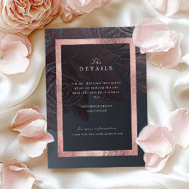Cartão De Informações Detalhes de casamento botânico vintage em rosa dou