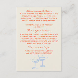 Cartão De Informações Detalhes de Casamento Caprichosos à Mão Pintados