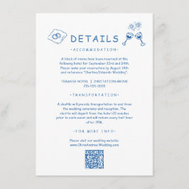 Cartão De Informações Detalhes de Casamento Caprichosos Desenhados à Mão