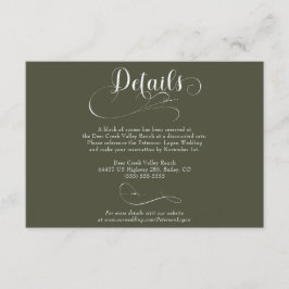 Cartão De Informações Detalhes de Casamento Clássico com Letra Elegante