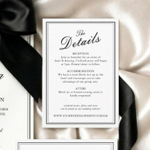 Detalhes de Casamento Clássico Formal Preto e Bran
