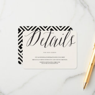 Cartão De Informações Detalhes de Casamento Clássico Simples com Toques