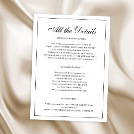Cartão De Informações Detalhes de casamento clássico tradicional formal