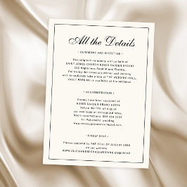 Cartão De Informações Detalhes de casamento clássico tradicional formal 
