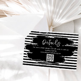 Cartão De Informações Detalhes de Casamento Código QR Preto Branco