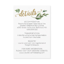 Detalhes de Casamento com Aquarela Elegante e Verd